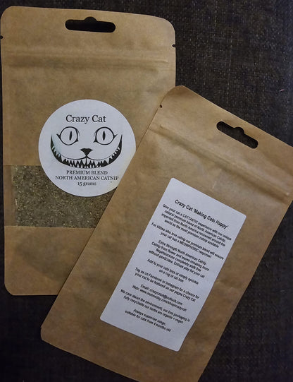 Crazy Cat Premium Blend North American Catnip 15g x 2 back